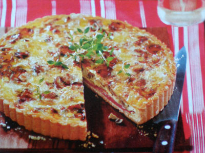 Торт из грибов и ветчины