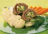 Зраз из телятины с овощами на пару