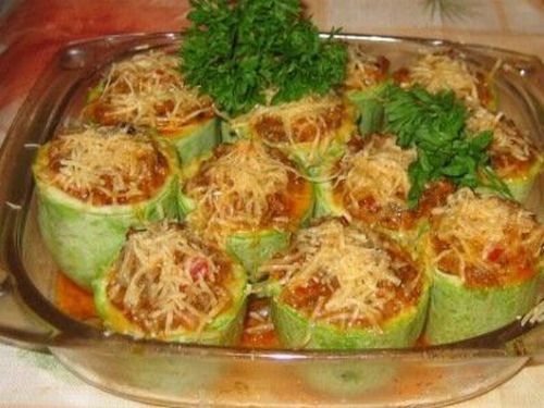 Фаршированные кабачки с фаршем