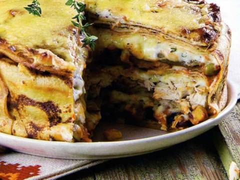 Блинный сладкий торт