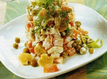 Салат из зеленого горошка с сельдереем