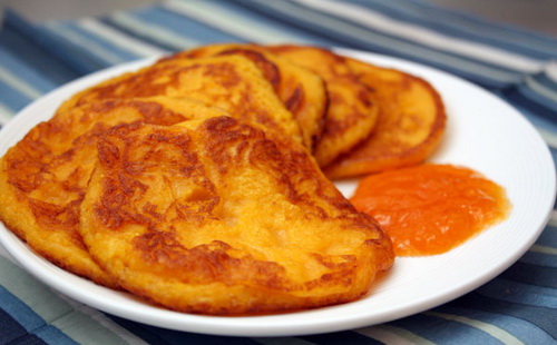 Тыквенные оладьи с яблоками