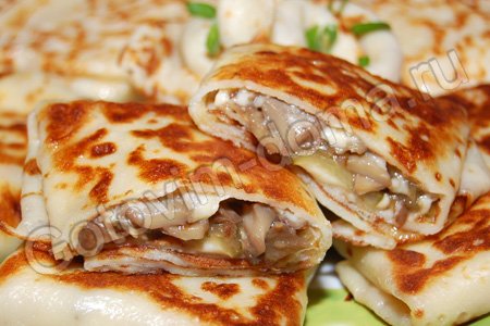 Блинчики с шампиньонами