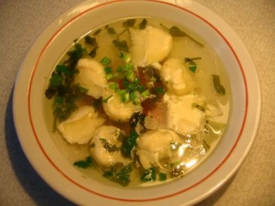 Бульон куриный с заварными клецками