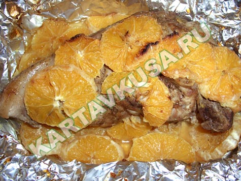 Запеченные апельсины с сахаром и ликером