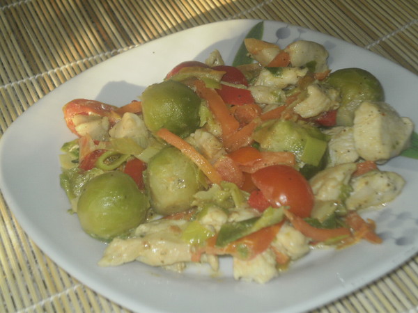 Брюссельская капуста в сливках