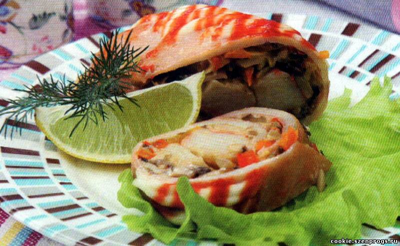 Рулетики из кальмаров