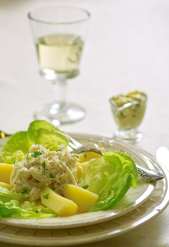 Закуска из крабов с белым вином