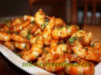 Закуска из жареных креветок
