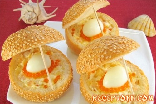 Закуска «Морская» с рыбой, креветками и шампиньонами