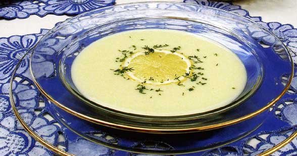 Суп лимонный холодный