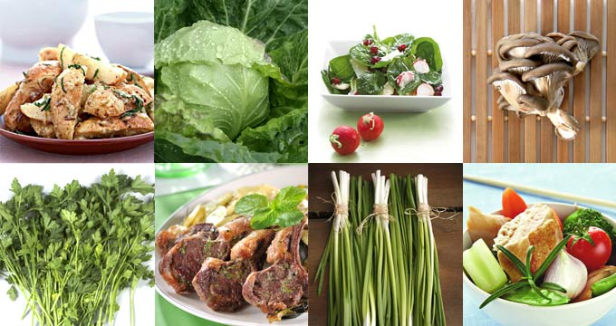 Манты с зеленью и ревенем