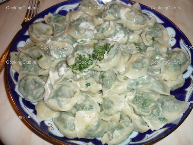 Пельмени с зеленью