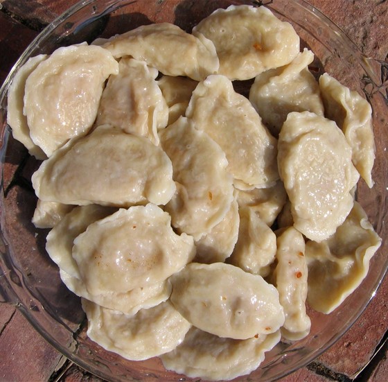 Вареники с фасолью и грибами