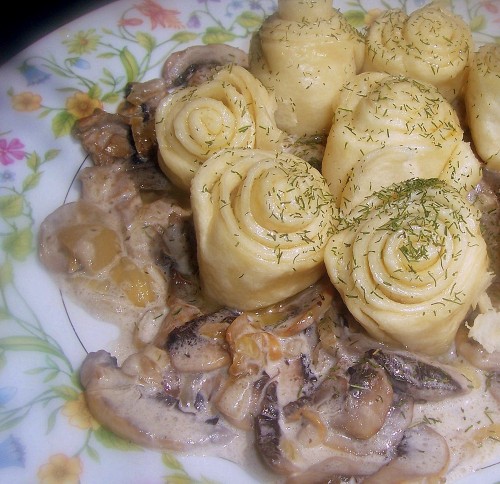 Хинкали с белыми грибами