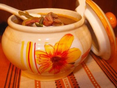 Рассольник с фасолью