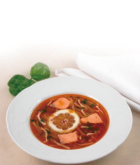 Рыбная солянка с кальмарами