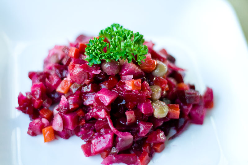 Винегрет с солеными грибами