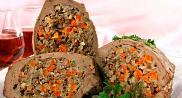 Фаршированная печень с яблоками