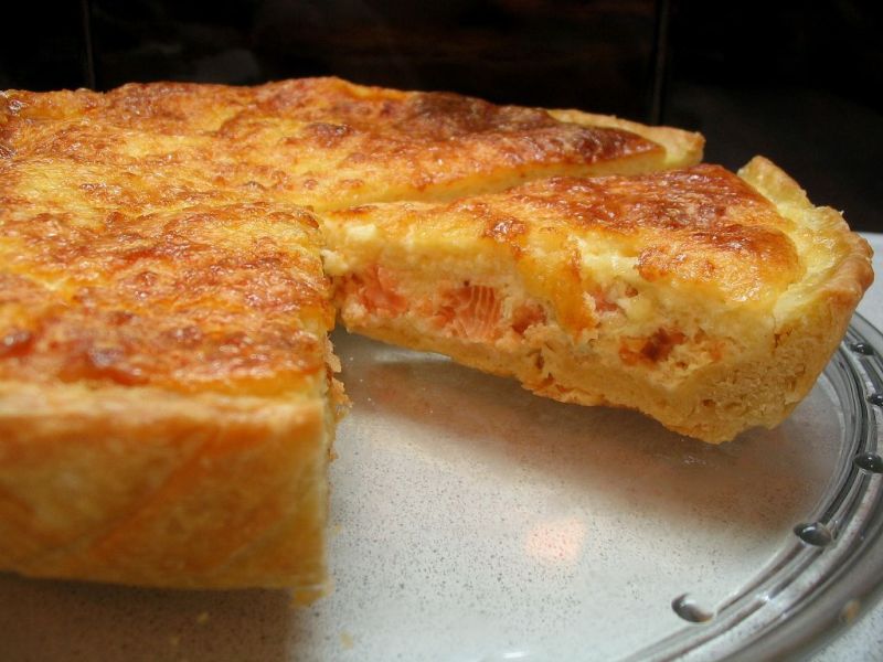 Капустная запеканка с сёмгой