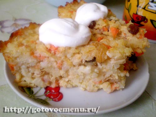 Запеканка рисовая с яблоками и морковью